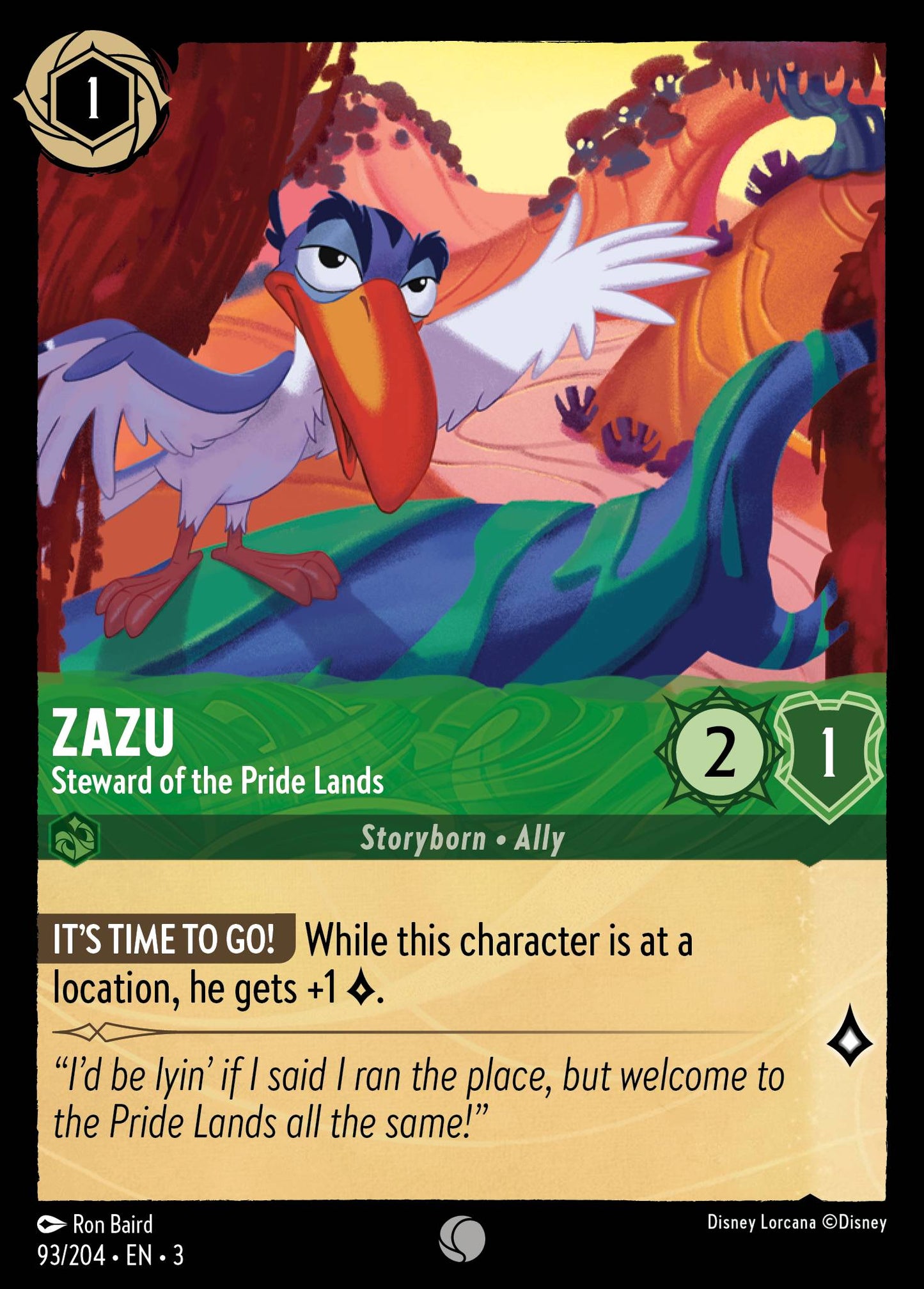 Zazu - Steward of the Pride Lands - Foil