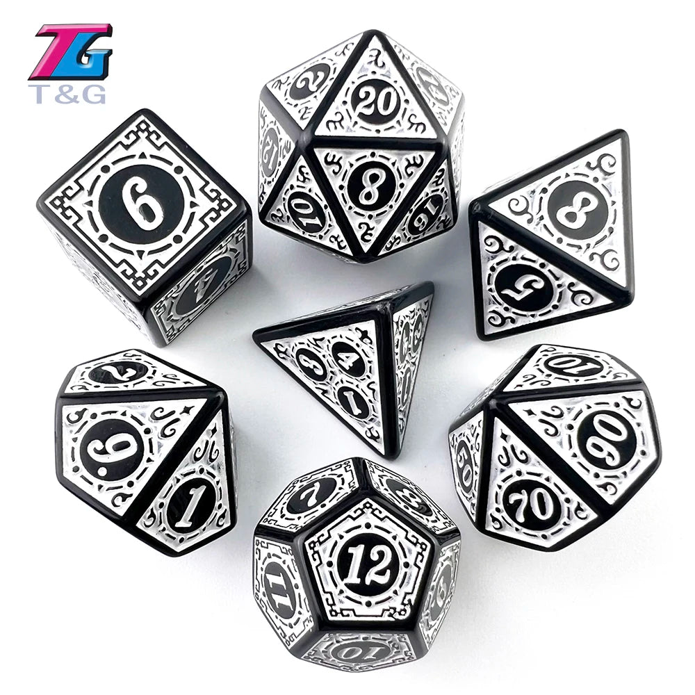Retro Rune Polyhedral Dice Set (5 Colours)