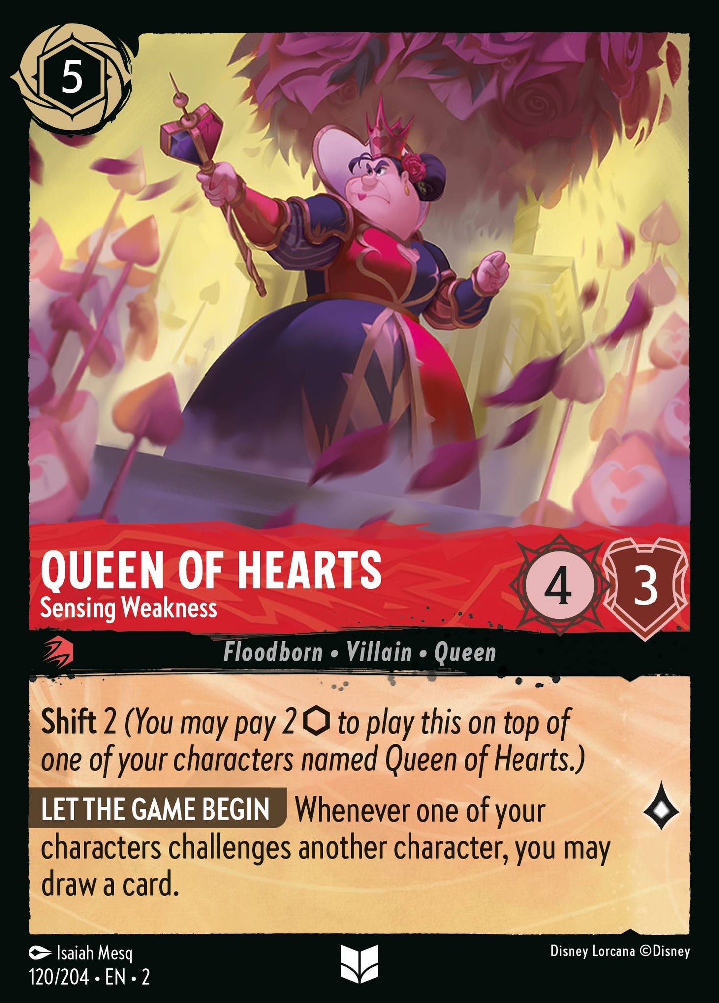 Queen of Hearts - Sensing Weakness - Foil
