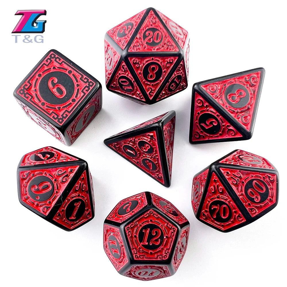 Retro Rune Polyhedral Dice Set (5 Colours)