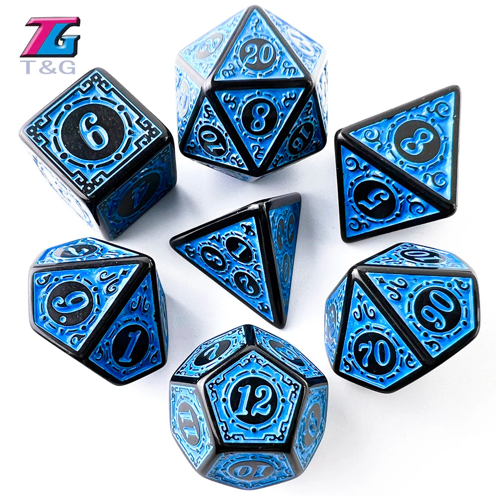 Retro Rune Polyhedral Dice Set (5 Colours)
