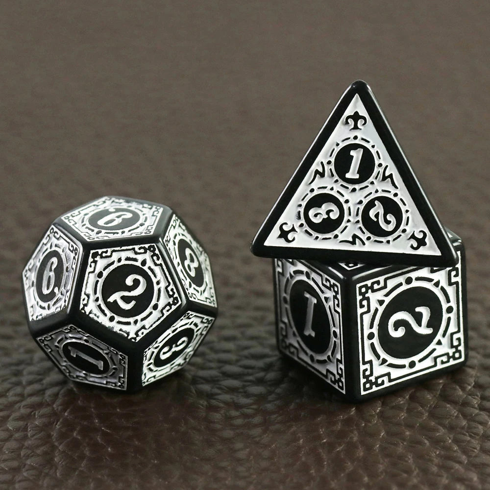 Retro Rune Polyhedral Dice Set (5 Colours)