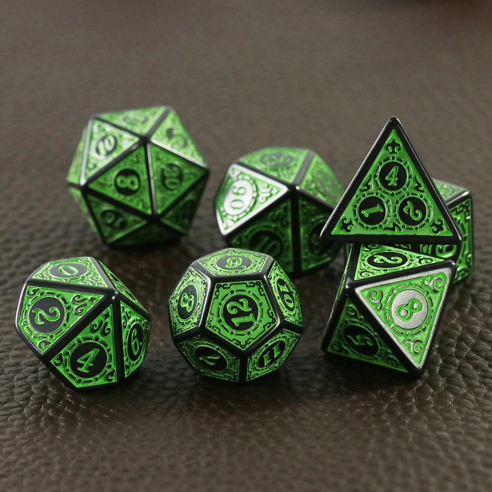 Retro Rune Polyhedral Dice Set (5 Colours)