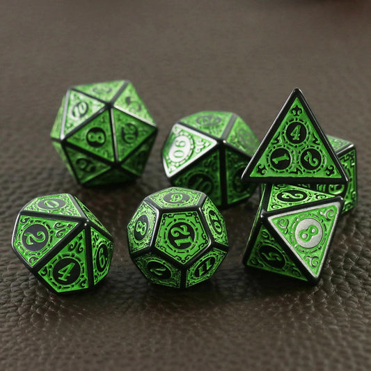 Retro Rune Polyhedral Dice Set (5 Colours)