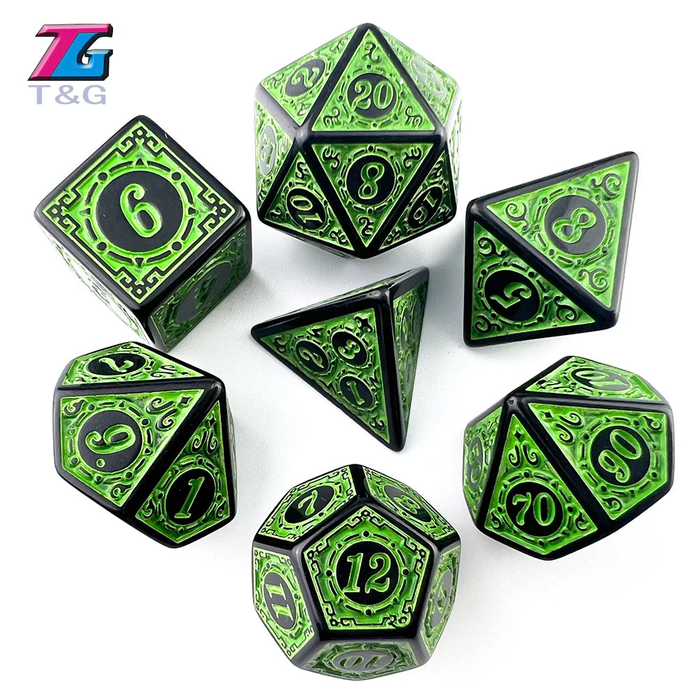 Retro Rune Polyhedral Dice Set (5 Colours)