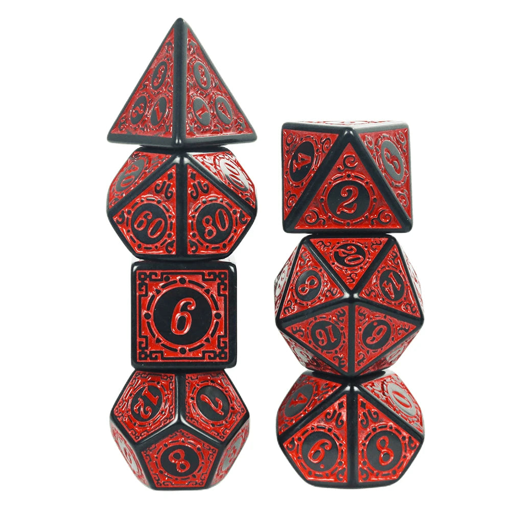 Retro Rune Polyhedral Dice Set (5 Colours)