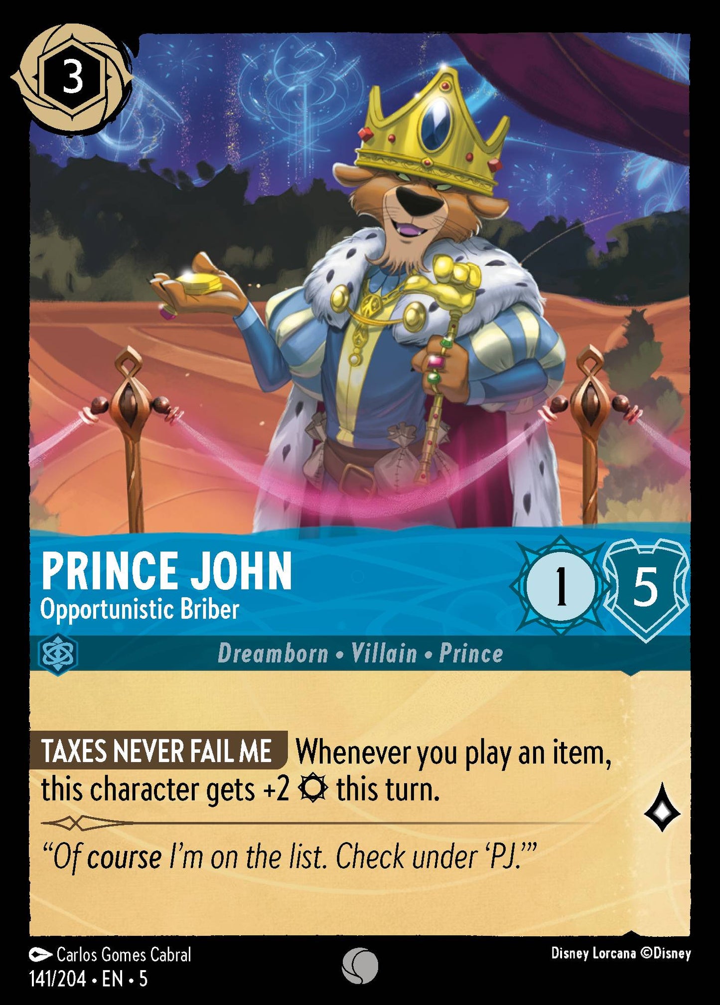 Prince John - Opportunistic Briber - Foil